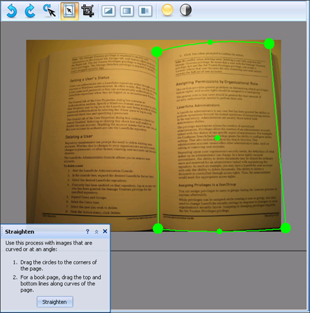 Custom Straighten book page